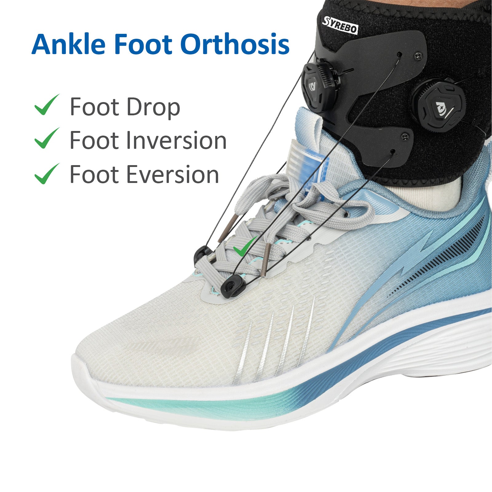 Orthèse de cheville et de pied avec coussin gonflable AFO SYREBO