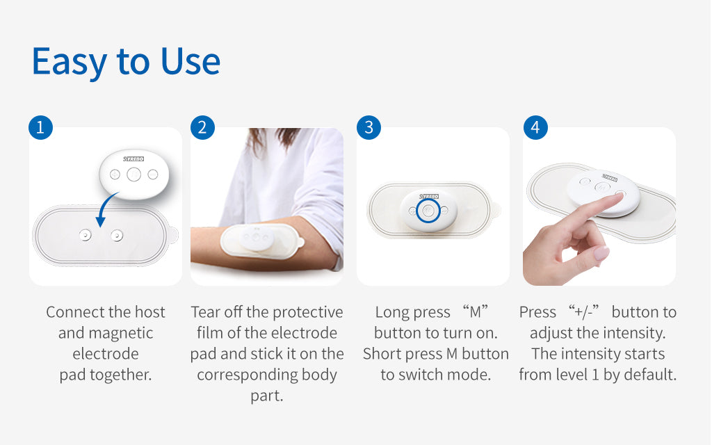 How to set up and control the Syrebo wireless TENS/EMS muscle stimulator