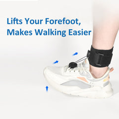 Syrebo foot drop brace lifting the forefoot in a lace-up shoe
