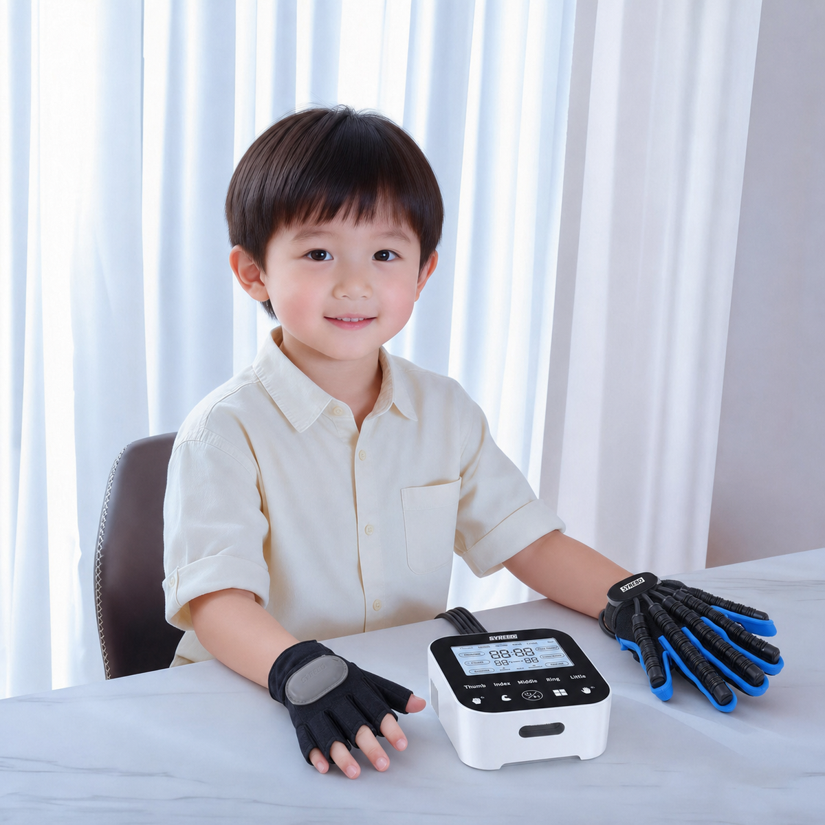 Syrebo Pediatric Soft Robotic Glove C12 – Hand Function Recovery Aid for Children, Mirror Therapy & Finger Training Device