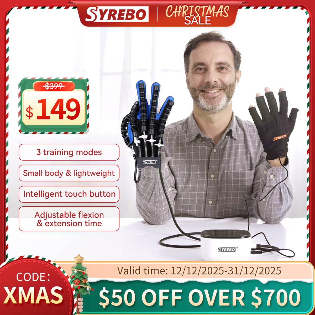SYREBO C10 Rehabilitation Glove : Hand Finger Stroke Rehabilitation Training Robot