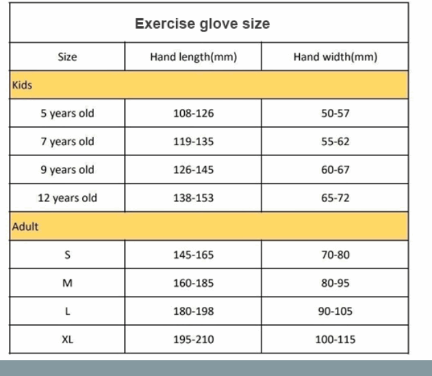 Robot Gloves for Stroke Rehabilitation Finger Exercise Recovery Training Equipment Size Chart