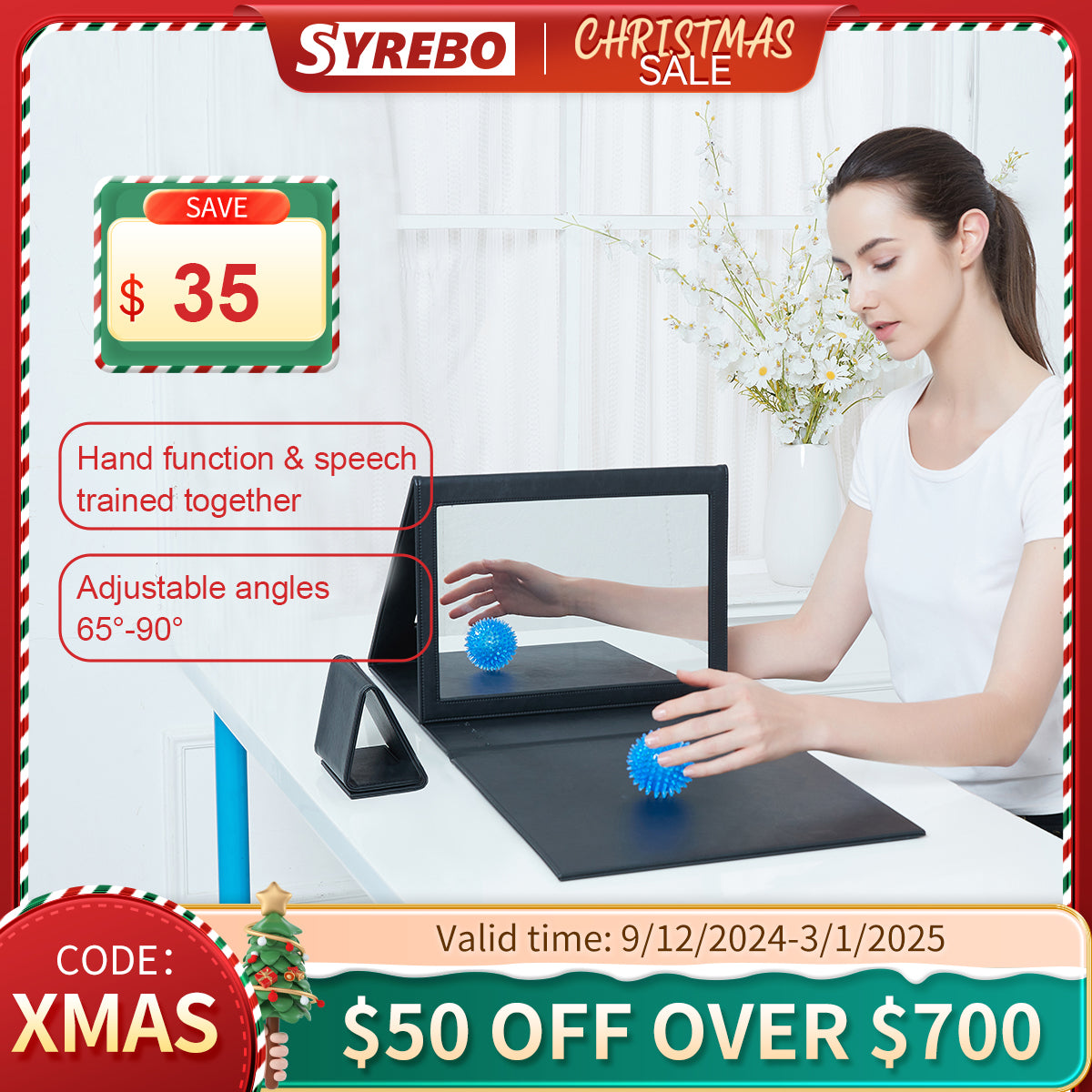 SYREBO Smart Rehabilitation Mirror Therapy Stroke Hemiplegia Patients Hand Speech Rehabilitation