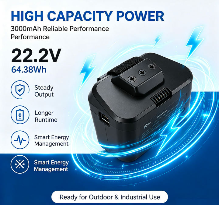 22.2V Rechargeable Lithium-Ion Battery – 2900mAh