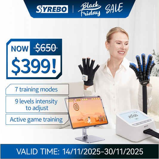 SYREBO Game Mode E12 Rehabilitation Robot Glove Workstation (APP+E12) - 7 Training Modes for Stroke Hand Recovery