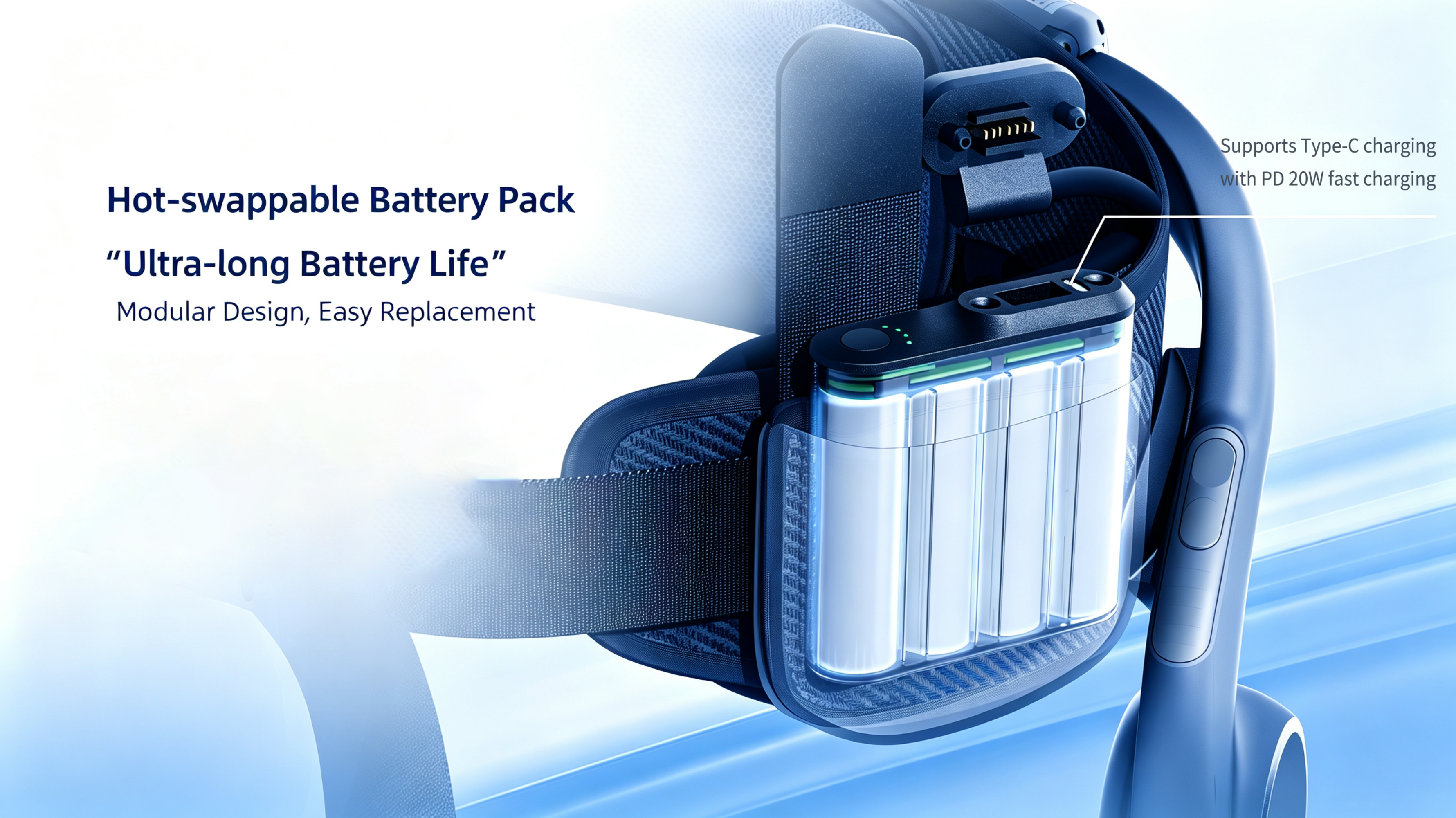 Syrebo SY-EW03 hot-swappable 3000 mAh battery and Type-C charging